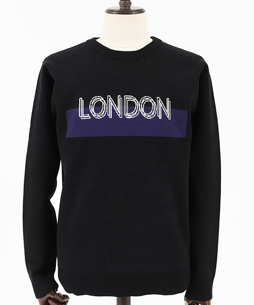 CAMBIO(カンビオ)の「mn2073-Cityロゴニット(カラー)(ニット/セーター・メンズ・ブラック×レッド/ブラック×ブルー/ブラック×パープル・S/M/L)」の21枚目の写真