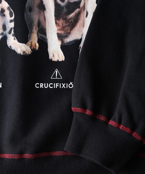 SHAREEF（シャリーフ）の「"DALMATIAN" BIG SWEAT（スウェット・メンズ・ホワイト/ブラック/ダークグリーン/ライム/オレンジ・1/2/3）」の14枚目の写真