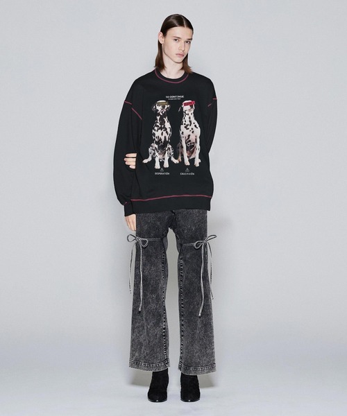 SHAREEF（シャリーフ）の「"DALMATIAN" BIG SWEAT（スウェット・メンズ・ホワイト/ブラック/ダークグリーン/ライム/オレンジ・1/2/3）」の13枚目の写真