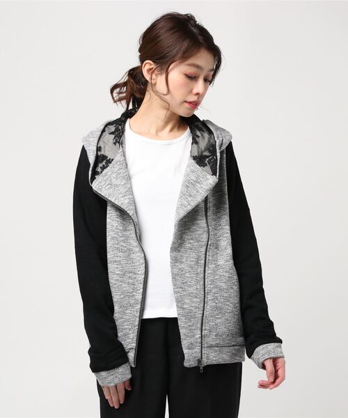DIMENSIONE danza(ディメンシオーネ ダンツァ)の「デザインパーカー(パーカー・レディース・グレー/ブラック・X-SMALL/SMALL/MEDIUM)」の2枚目の写真
