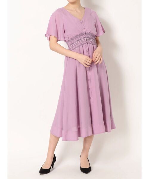 カラースモッキングフレアワンピース ワンピース Mercuryduo マーキュリーデュオ のファッション ワンピース ドレス ワンピース セール