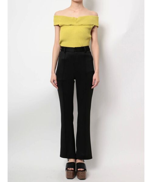 EMODA(エモダ)の「センターラインミディフレアパンツ(その他パンツ・レディース・ブラック/ブラウン/ライム・SMALL/MEDIUM)」の7枚目の写真