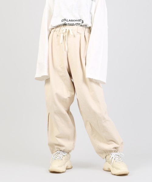 DING（ディング）の「DING/ワイドイージーパンツ（その他パンツ・レディース・カーキ/ベージュ/ブラック・FREE）」の3枚目の写真