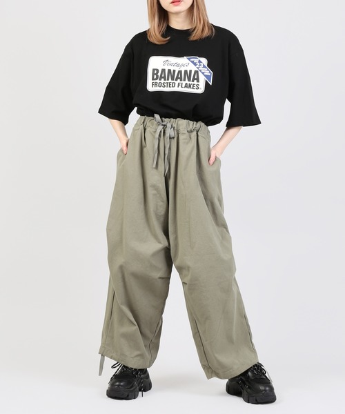 DING（ディング）の「DING/ワイドイージーパンツ（その他パンツ・レディース・カーキ/ベージュ/ブラック・FREE）」の11枚目の写真