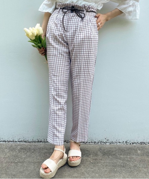 apres jour（アプレジュール）の「ギンガムテーパードパンツ【ZOZOTOWN限定アイテム】（その他パンツ・レディース・ブラック/その他・フリー）」の5枚目の写真
