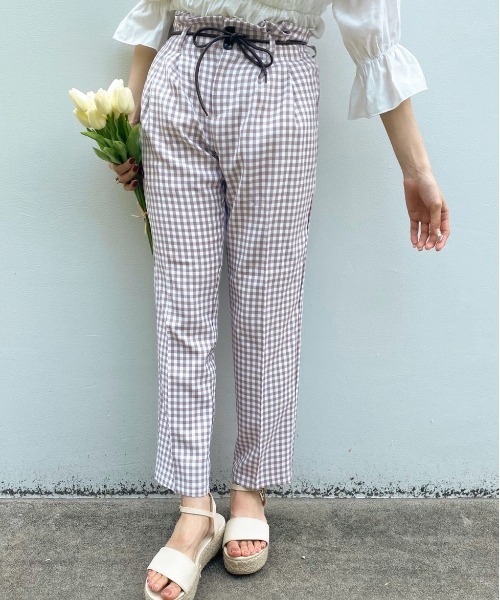 apres jour（アプレジュール）の「ギンガムテーパードパンツ【ZOZOTOWN限定アイテム】（その他パンツ・レディース・ブラック/その他・フリー）」の6枚目の写真