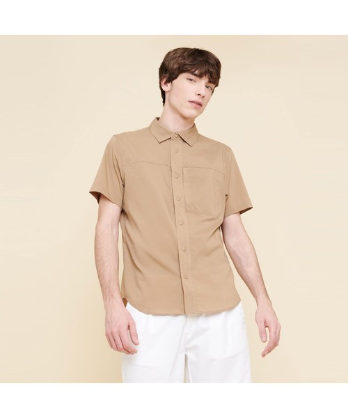 AIGLE（エーグル）の「吸水速乾 アエロッシュ 半袖シャツ（シャツ/ブラウス・メンズ・ブラック/ダークベージュ/ダークネイビー・M/L）」の3枚目の写真