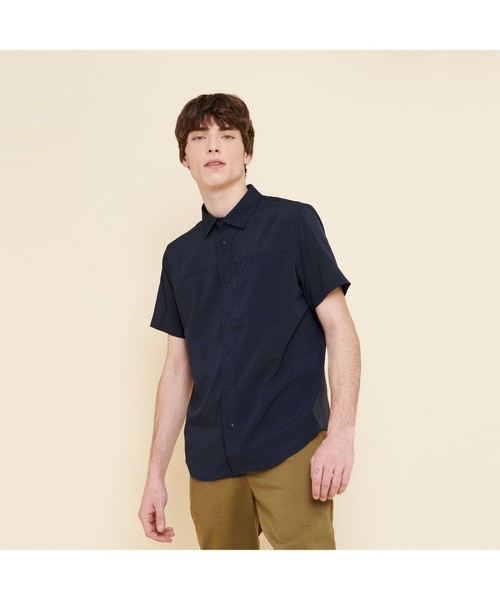 AIGLE（エーグル）の「吸水速乾 アエロッシュ 半袖シャツ（シャツ/ブラウス・メンズ・ブラック/ダークベージュ/ダークネイビー・M/L）」の9枚目の写真