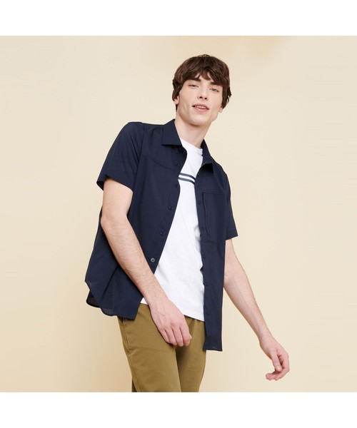 AIGLE（エーグル）の「吸水速乾 アエロッシュ 半袖シャツ（シャツ/ブラウス・メンズ・ブラック/ダークベージュ/ダークネイビー・M/L）」の5枚目の写真