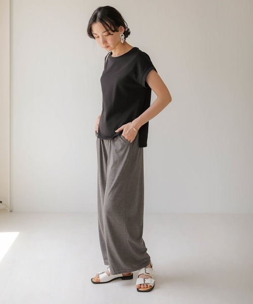 Bab(バブ)の「【WEB限定】とろみカットワイドリラックスパンツ(その他パンツ・レディース・ベージュ/チャコールグレー/グレー/ブラック・FREE)」の8枚目の写真