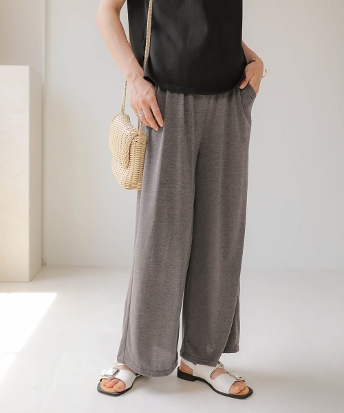 Bab(バブ)の「【WEB限定】とろみカットワイドリラックスパンツ(その他パンツ・レディース・ベージュ/チャコールグレー/グレー/ブラック・FREE)」の11枚目の写真