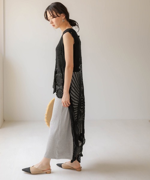 Bab(バブ)の「【WEB限定】とろみカットワイドリラックスパンツ(その他パンツ・レディース・ベージュ/チャコールグレー/グレー/ブラック・FREE)」の14枚目の写真