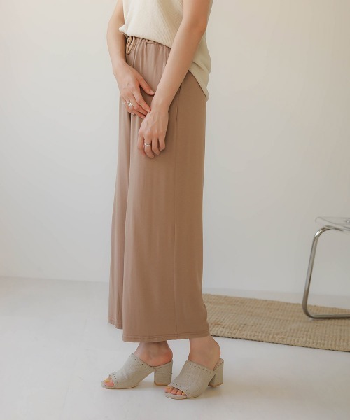 Bab(バブ)の「【WEB限定】とろみカットワイドリラックスパンツ(その他パンツ・レディース・ベージュ/チャコールグレー/グレー/ブラック・FREE)」の5枚目の写真