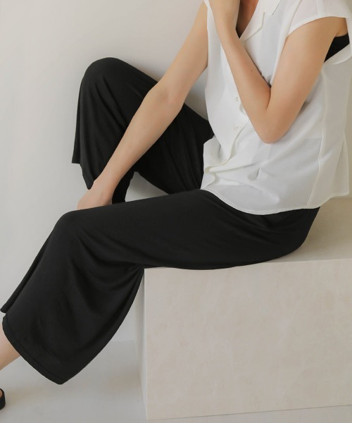 Bab(バブ)の「【WEB限定】とろみカットワイドリラックスパンツ(その他パンツ・レディース・ベージュ/チャコールグレー/グレー/ブラック・FREE)」の15枚目の写真
