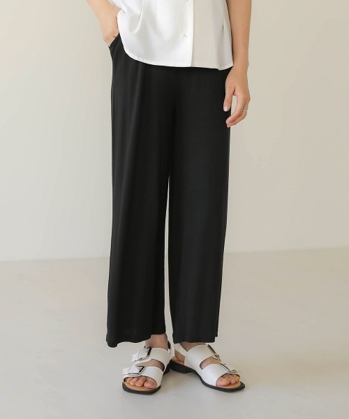 Bab(バブ)の「【WEB限定】とろみカットワイドリラックスパンツ(その他パンツ・レディース・ベージュ/チャコールグレー/グレー/ブラック・FREE)」の16枚目の写真