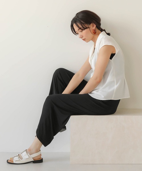 Bab(バブ)の「【WEB限定】とろみカットワイドリラックスパンツ(その他パンツ・レディース・ベージュ/チャコールグレー/グレー/ブラック・FREE)」の18枚目の写真