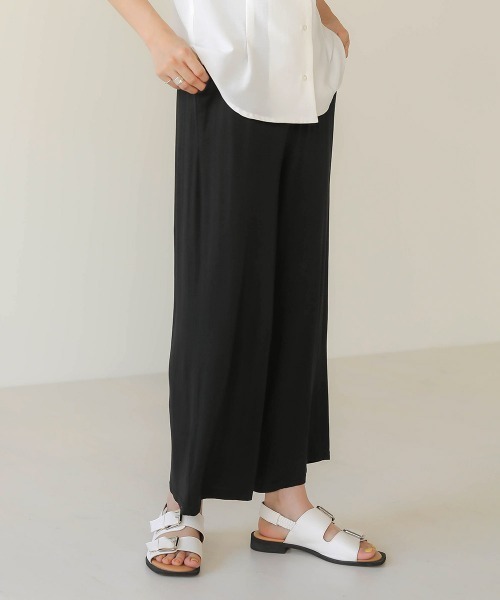 Bab(バブ)の「【WEB限定】とろみカットワイドリラックスパンツ(その他パンツ・レディース・ベージュ/チャコールグレー/グレー/ブラック・FREE)」の20枚目の写真