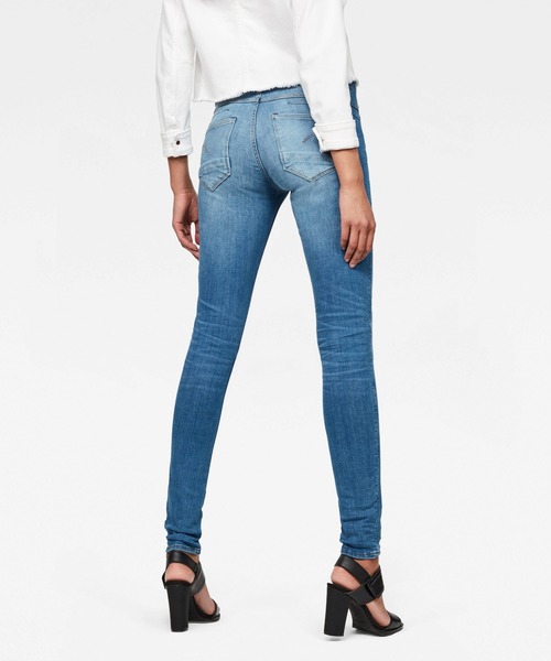 G-STAR(ジースター)の「D-Staq 5-Pocket Mid waist Skinny Jeans(デニムパンツ・レディース・インディゴブルー・23/30/27/30/24/30/26/30)」の2枚目の写真