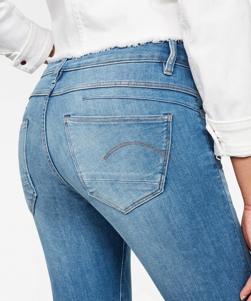 G-STAR(ジースター)の「D-Staq 5-Pocket Mid waist Skinny Jeans(デニムパンツ・レディース・インディゴブルー・23/30/27/30/24/30/26/30)」の3枚目の写真