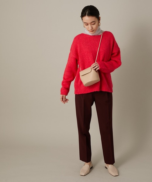 ADAM ET ROPE'(アダムエロペ)の「ラウンドコンビフラップポシェット(ショルダーバッグ・レディース・ホワイト/ブラック/オレンジ/グリーン/ベージュ・FREE)」の6枚目の写真