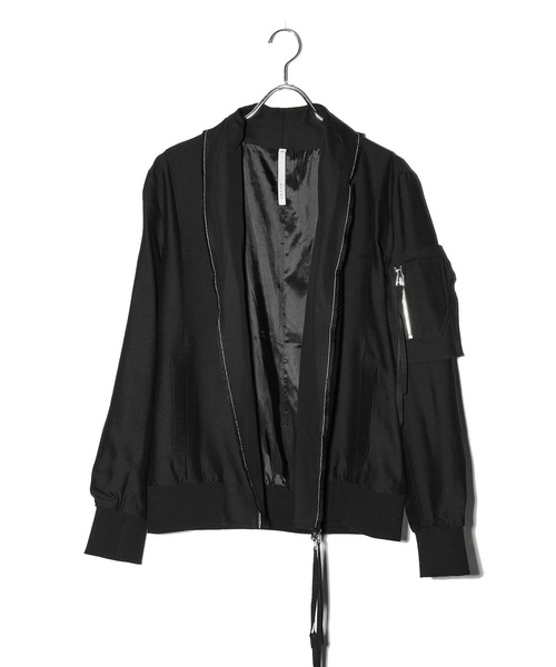 ROCK STE（ロクステ）の「noirer(ノイア) ショールカラー ウールブルゾン（MA-1・メンズ・ブラック・M/L）」の19枚目の写真