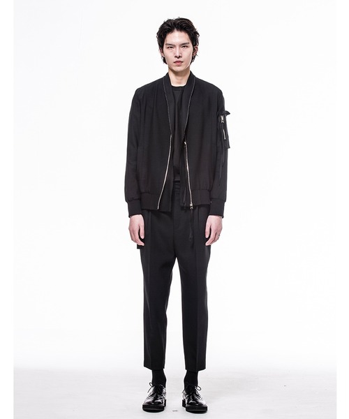 ROCK STE（ロクステ）の「noirer(ノイア) ショールカラー ウールブルゾン（MA-1・メンズ・ブラック・M/L）」の3枚目の写真