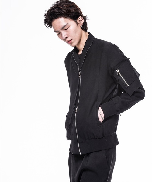 ROCK STE（ロクステ）の「noirer(ノイア) ショールカラー ウールブルゾン（MA-1・メンズ・ブラック・M/L）」の7枚目の写真