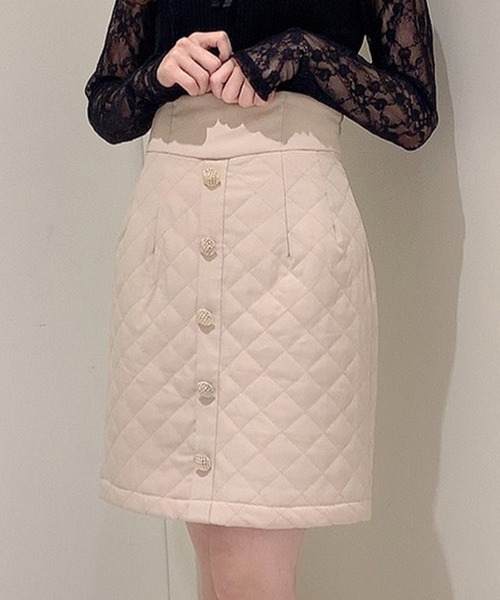 MIIA（ミーア）の「キルティングタイトスカート（スカート・レディース・ブラック/ピンク/ベージュ・FREE）」の3枚目の写真