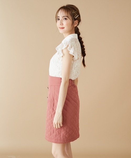 MIIA（ミーア）の「キルティングタイトスカート（スカート・レディース・ブラック/ピンク/ベージュ・FREE）」の6枚目の写真