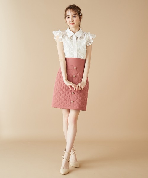 MIIA（ミーア）の「キルティングタイトスカート（スカート・レディース・ブラック/ピンク/ベージュ・FREE）」の5枚目の写真