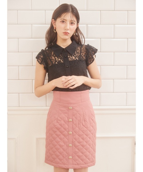 MIIA（ミーア）の「キルティングタイトスカート（スカート・レディース・ブラック/ピンク/ベージュ・FREE）」の18枚目の写真