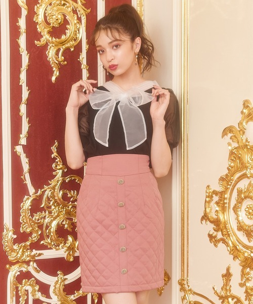 MIIA（ミーア）の「キルティングタイトスカート（スカート・レディース・ブラック/ピンク/ベージュ・FREE）」の19枚目の写真