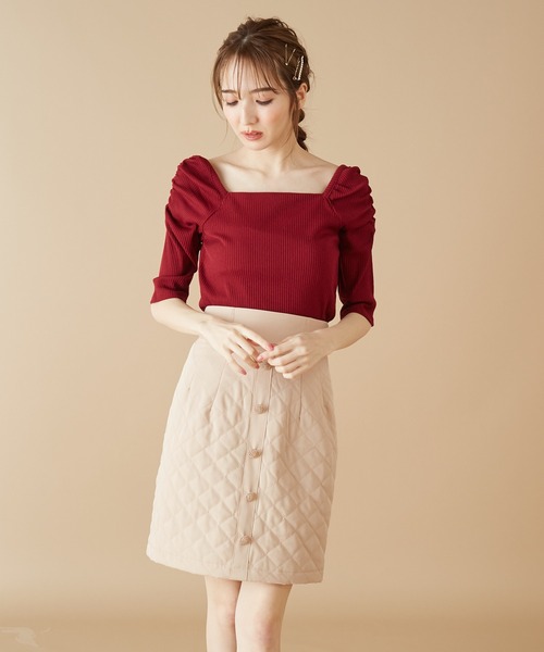 MIIA（ミーア）の「キルティングタイトスカート（スカート・レディース・ブラック/ピンク/ベージュ・FREE）」の20枚目の写真