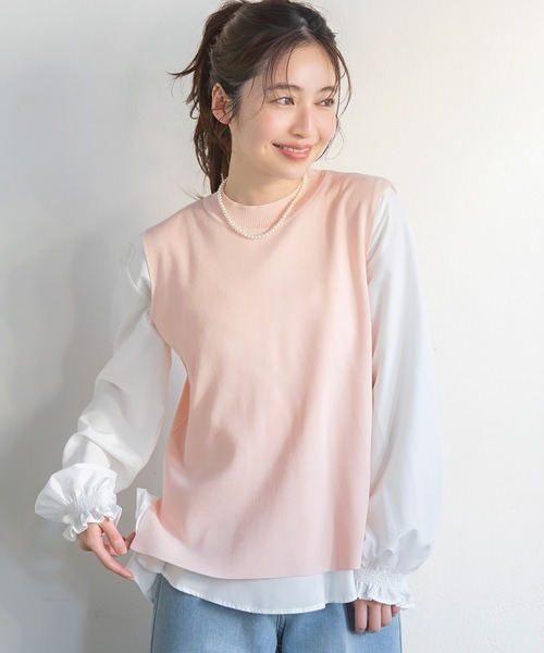 coca(coca)(コカ)の「\大好評につき再入荷/ ベストセットフレアブラウス(ニット/セーター・レディース・ブラック/グレイッシュベージュ/キャメル/ホワイト/ネイビー/ライトブルー/グレー/ライトピンク・ONE SIZE/L/M)」の8枚目の写真