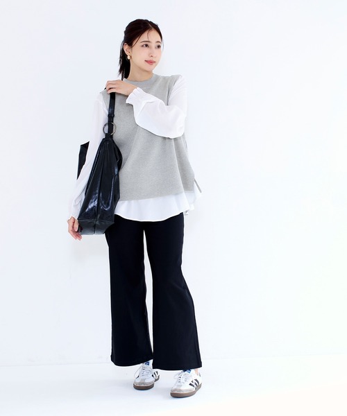 coca(coca)(コカ)の「\大好評につき再入荷/ ベストセットフレアブラウス(ニット/セーター・レディース・ブラック/グレイッシュベージュ/キャメル/ホワイト/ネイビー/ライトブルー/グレー/ライトピンク・ONE SIZE/L/M)」の10枚目の写真