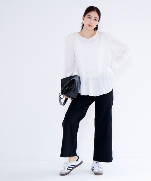 coca(coca)(コカ)の「\大好評につき再入荷/ ベストセットフレアブラウス(ニット/セーター・レディース・ブラック/グレイッシュベージュ/キャメル/ホワイト/ネイビー/ライトブルー/グレー/ライトピンク・ONE SIZE/L/M)」の13枚目の写真