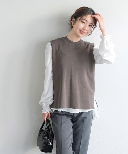 coca(coca)(コカ)の「\大好評につき再入荷/ ベストセットフレアブラウス(ニット/セーター・レディース・ブラック/グレイッシュベージュ/キャメル/ホワイト/ネイビー/ライトブルー/グレー/ライトピンク・ONE SIZE/L/M)」の17枚目の写真