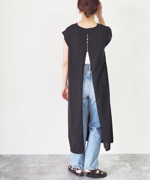 Riberry(リベリー)の「2WAYノースリニットワンピース(ワンピース・レディース・ブラック/ベージュ/グレー/モカ・MEDIUM)」の2枚目の写真