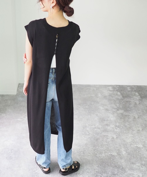 Riberry(リベリー)の「2WAYノースリニットワンピース(ワンピース・レディース・ブラック/ベージュ/グレー/モカ・MEDIUM)」の6枚目の写真