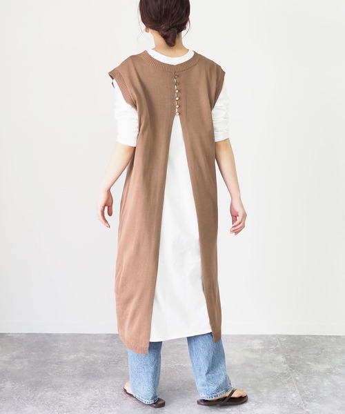Riberry(リベリー)の「2WAYノースリニットワンピース(ワンピース・レディース・ブラック/ベージュ/グレー/モカ・MEDIUM)」の16枚目の写真