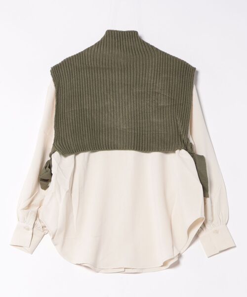 STYLEBLOCK(スタイルブロック)の「綿タッチベスト×ブラウスセット(シャツ/ブラウス・レディース・アイボリー/ブラック/カーキ/ベージュ・M)」の9枚目の写真