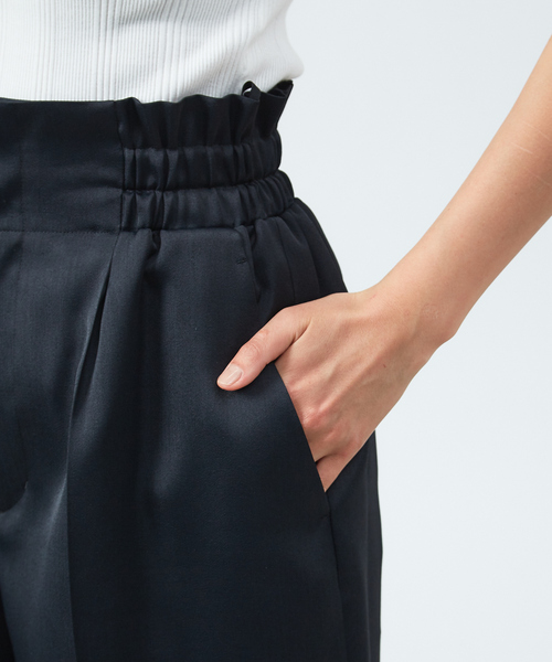 qualite(カリテ)の「ウエストギャザーハーフパンツ(その他パンツ・レディース・ブラック/ベージュ・38/36)」の8枚目の写真