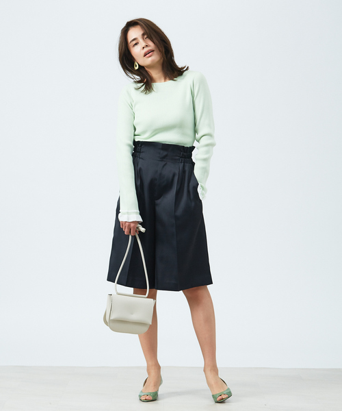 qualite(カリテ)の「ウエストギャザーハーフパンツ(その他パンツ・レディース・ブラック/ベージュ・38/36)」の12枚目の写真