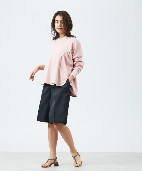qualite(カリテ)の「ウエストギャザーハーフパンツ(その他パンツ・レディース・ブラック/ベージュ・38/36)」の13枚目の写真