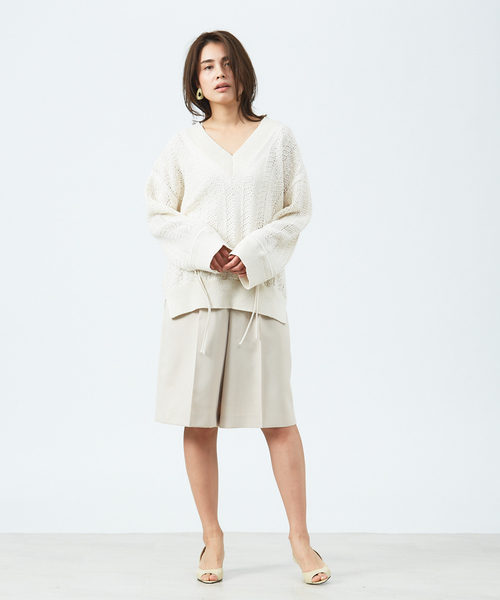 qualite(カリテ)の「ウエストギャザーハーフパンツ(その他パンツ・レディース・ブラック/ベージュ・38/36)」の19枚目の写真