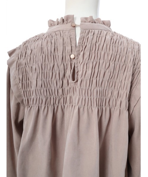 fifth(フィフス)の「ピーチスキンプチハイギャザーブラウス(シャツ/ブラウス・レディース・ブラック/ベージュ・MEDIUM)」の10枚目の写真