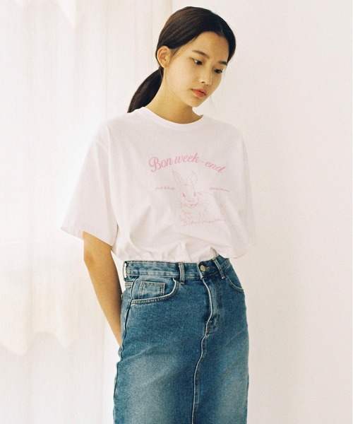 LARTIGENT(ラーティゼン)の「『LARTIGENT/ラーティゼン』RABBIT T-SHIRT/ラビットデザイン 半袖Tシャツ(Tシャツ/カットソー・レディース・ホワイト・FREE)」の10枚目の写真