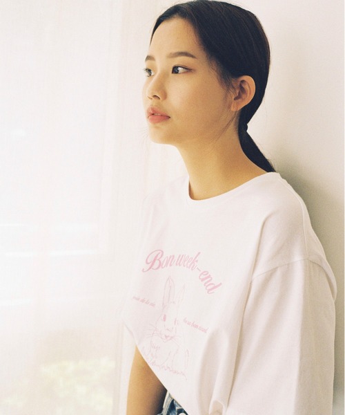 LARTIGENT(ラーティゼン)の「『LARTIGENT/ラーティゼン』RABBIT T-SHIRT/ラビットデザイン 半袖Tシャツ(Tシャツ/カットソー・レディース・ホワイト・FREE)」の7枚目の写真