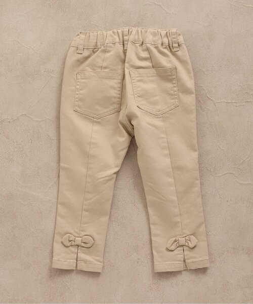 apres les cours（アプレレクール）の「WEB限定うしろスリット＆りぼんテーパードパンツ 9分丈（その他パンツ・キッズ・ベージュ/インディゴブルー/グリーン/オレンジ・80/90/100/110/120/130/140）」の2枚目の写真