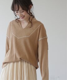 frames RAY CASSIN（フレームスレイカズン）の「【WEB限定】ピグメントワッフル深Vプルオーバー（Tシャツ/カットソー）」